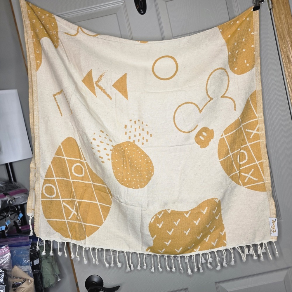 NWOT Sand Cloud x Disney Mickey Beach Towel 35x68 Turkish Cotton Travel Yellow